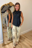 Sleeveless Mixed Lace Top Black