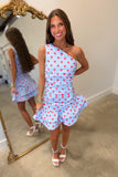 Oxford Outing Polka Dot Dress Blue