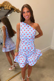 Oxford Outing Polka Dot Dress Blue