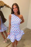 Oxford Outing Polka Dot Dress Blue
