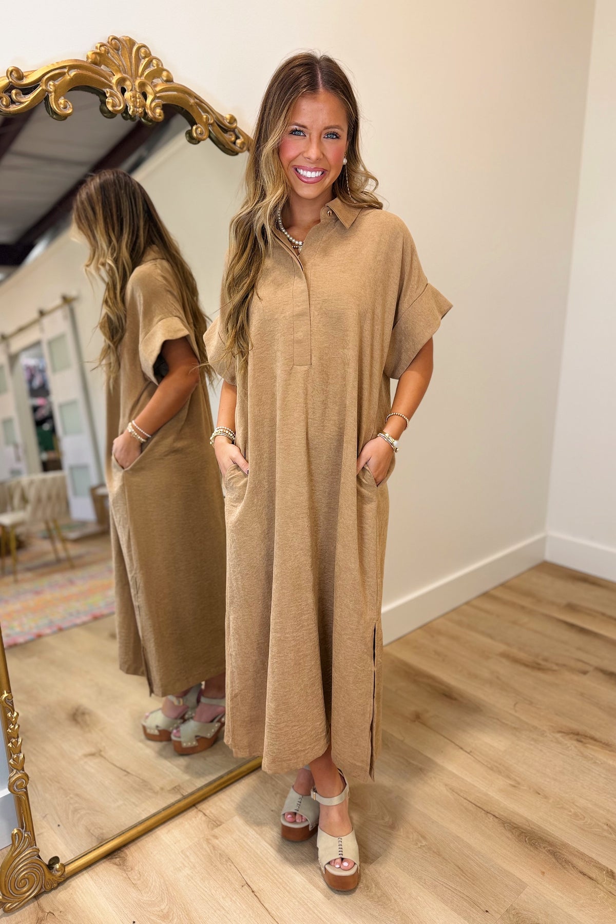 Fallon Faux Suede Dress Came