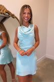 Noble Evening Cowl Neck Dress Mint