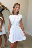 Polished Pleats Dress White