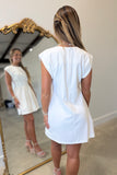 Polished Pleats Dress White