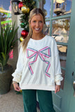 Festive Flourish Gingham Bow Sweatshirt