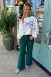 Festive Flourish Gingham Bow Sweatshirt