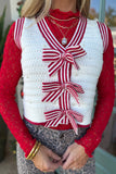 Candy Cane Cutie Pearl Sweater Vest Cream