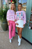 Vibrant Nutcracker Sequin Sweatshirt Pink