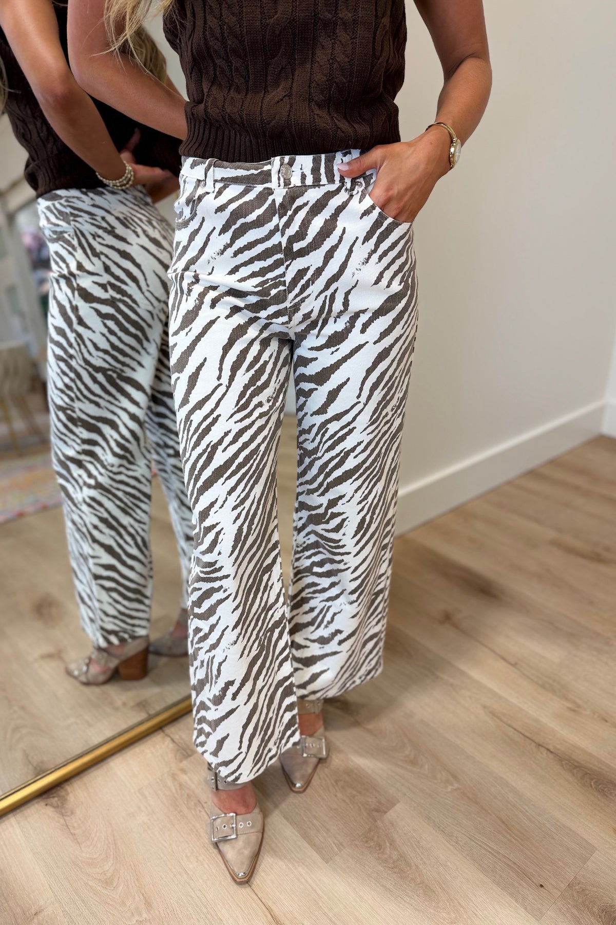 Savanna Safari Zebra Pants Ecru
