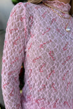 Endless Possibilities Candy Cane Lace Top Pink