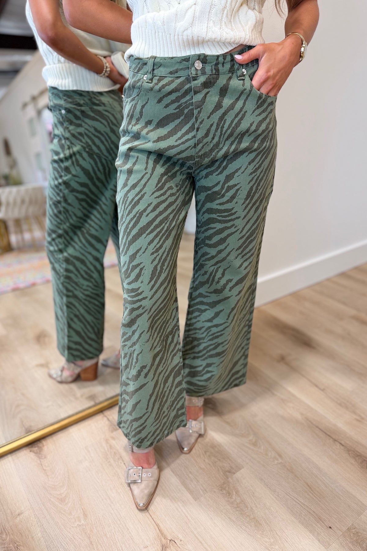Savanna Safari Zebra Pants Olive