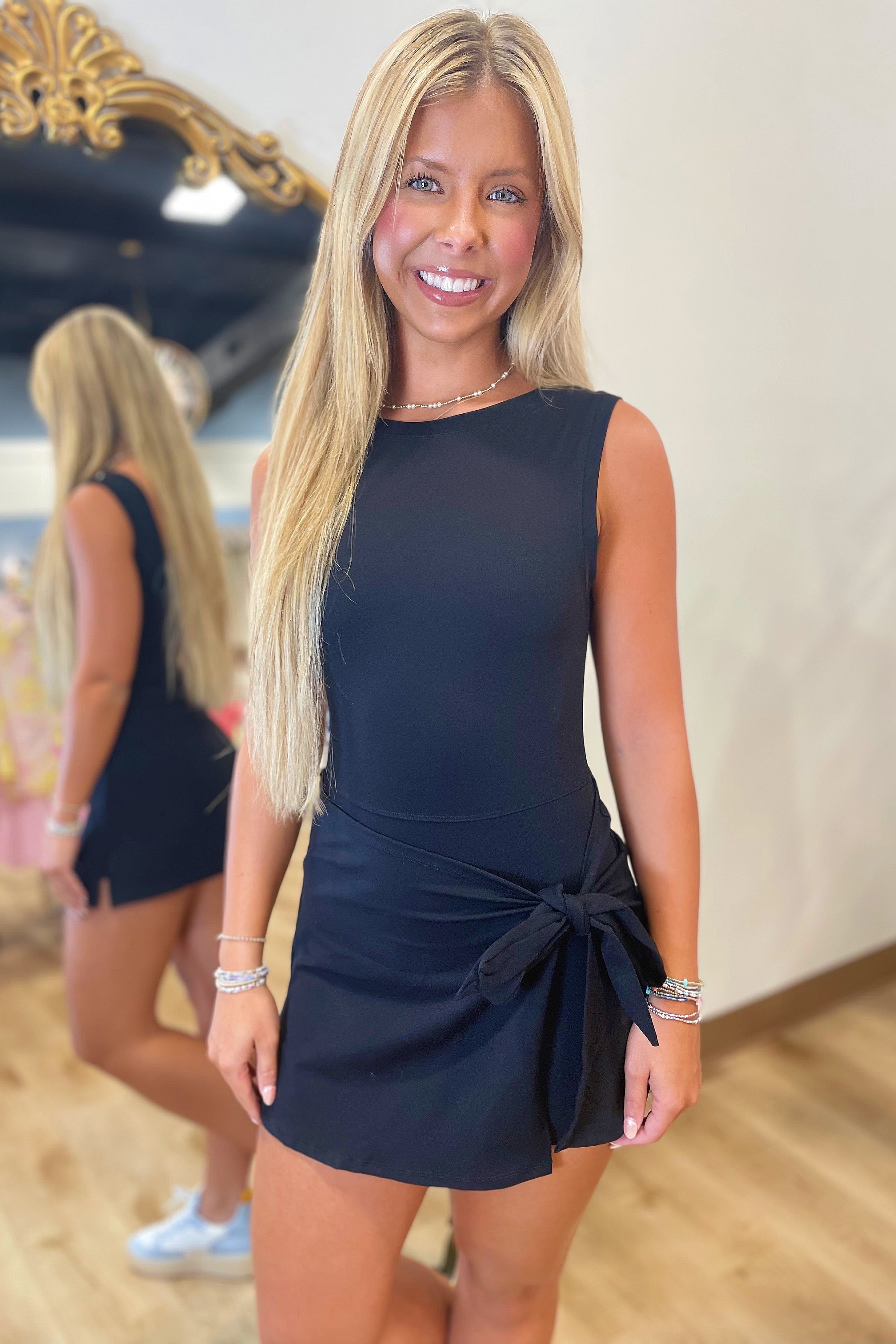 Wren Wrap Athletic Dress Black Wren Wrap Athletic Dress Black
