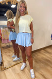 Flowy Wrap Athletic Skort Blue