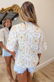 Posing in Prints Wavy Trim Top