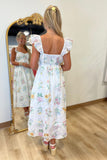 Garden Windowpane Dress Ivory