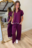Cozy but Cute Pant Set Plum