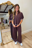 Cozy but Cute Pant Set Brown