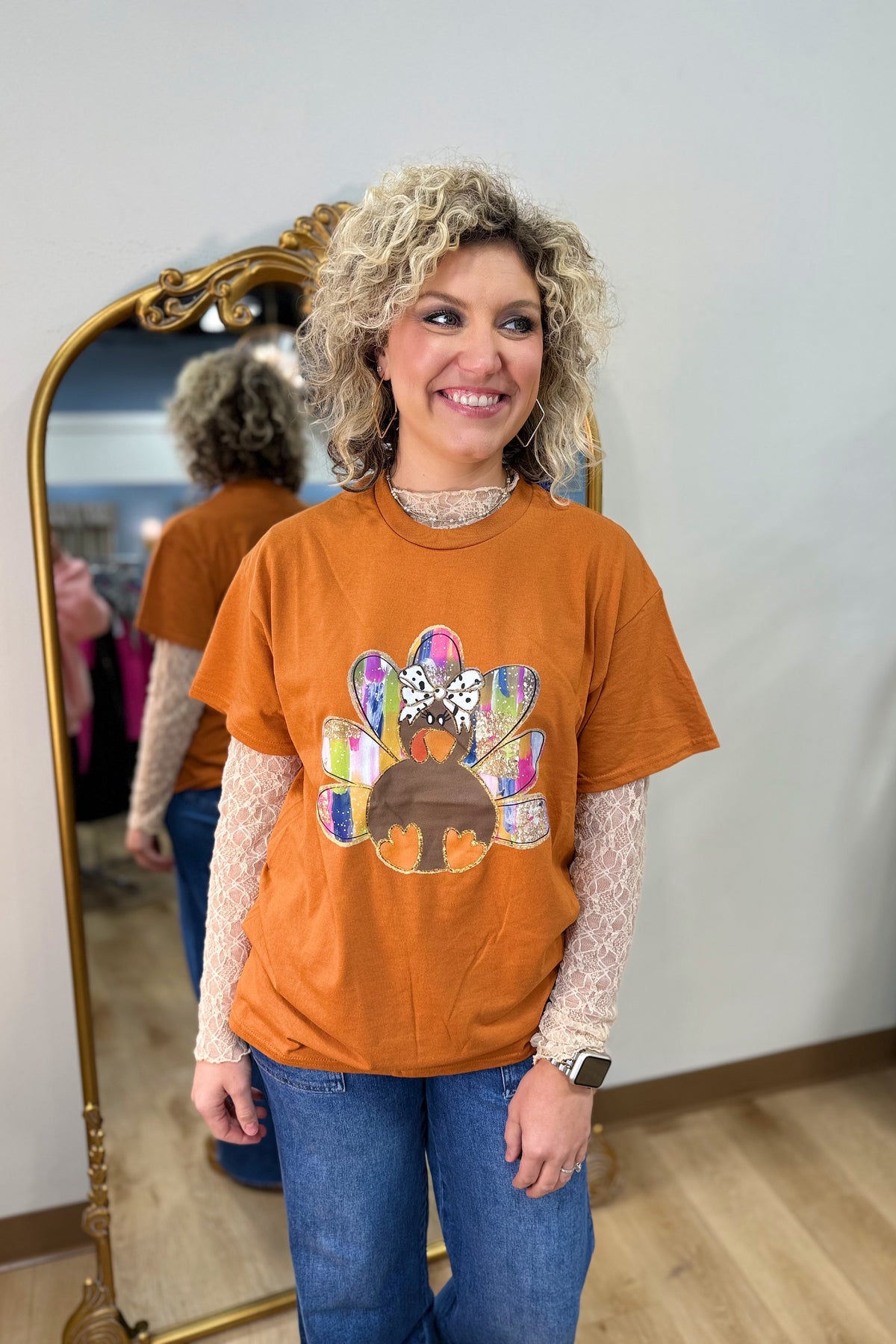 Brushstroke Turkey Tee Orange