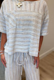 Blue Sky Stripe 2 Piece Pant Set