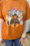 Brushstroke Turkey Tee Orange