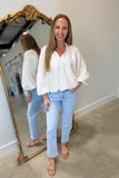 Blaire Bubble Blouse Ivory