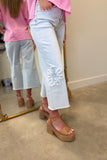 Renuar Boho Applique Cropped Pant
