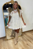 Wildflower Lace Mini Dress Cream