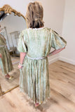 Heirloom Pleats Puff Sleeve Top Olive