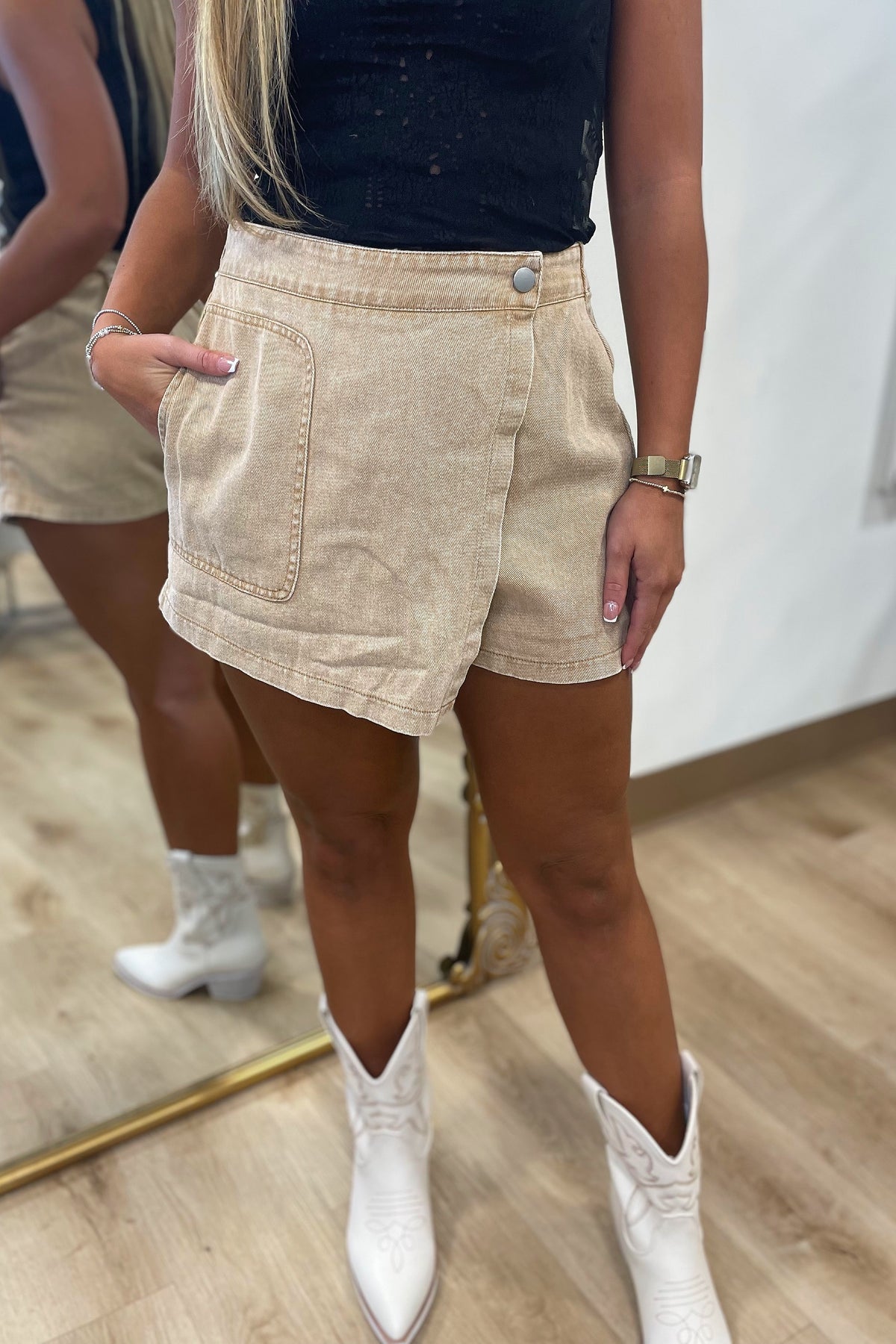 Cider Lane Skort Ash Taupe
