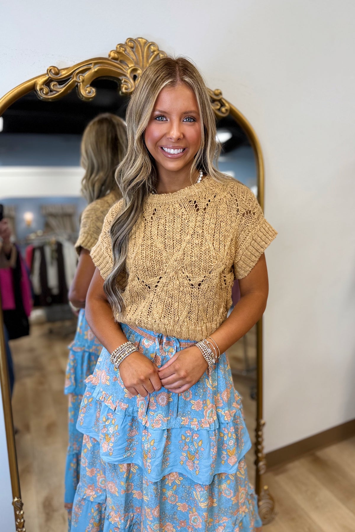 Chunky Cable Knit Sweater Camel