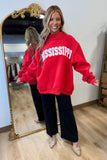 Mississippi Mock Neck Sweatshirt Red