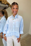 Cloud Nine Linen Frill Top