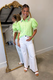 Wavy Stripes Top Green