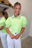 Wavy Stripes Top Green