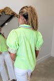 Wavy Stripes Top Green