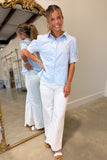 Easter Bloom Rainbow Stripe Top Blue