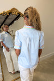 Easter Bloom Rainbow Stripe Top Blue