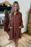 Simply Fall Dress Brown
