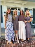 Thankful Heart V Neck Maxi Dress Brown
