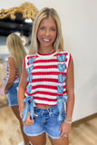 Flag Fever Knit Vest Red