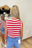 Flag Fever Knit Vest Red