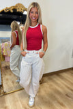RD Style Maria Ribbed Tank Red