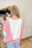Usa Patchwork Stripes Tee Denim