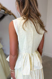 Golden Glow Pleated Skirt Set Yellow