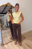 Emory Sleeveless Stripe Sweater Yellow