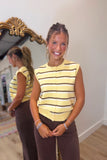 Emory Sleeveless Stripe Sweater Yellow