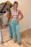 Endless Possibilities Sleeveless Plaid Top Brown