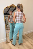 Endless Possibilities Sleeveless Plaid Top Brown