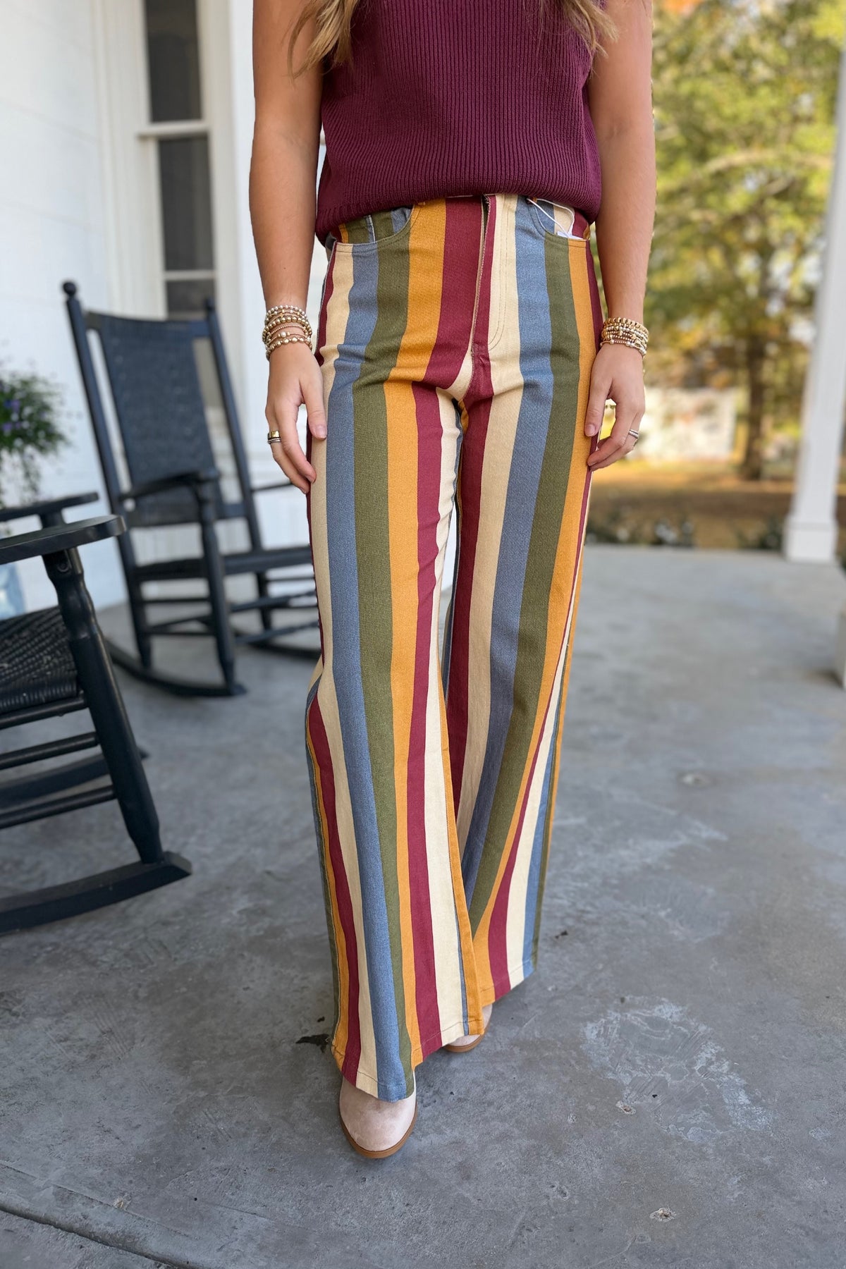 Speed Walking Striped Pants Mustard Mix