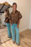 Dear John Fiona Wide Leg Jean Oil Blue